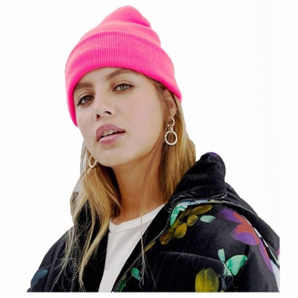 Bright Neon Sugar Pink Beanie - Justin Bieber Pink Hat - Picture 7 of 8